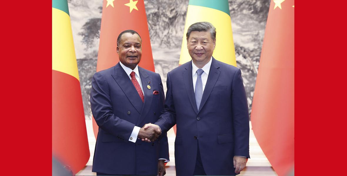 習近平同剛果（布）總統(tǒng)薩蘇會談